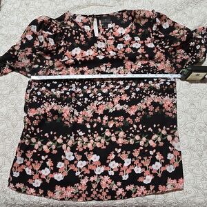 Floral Black and Pink Women's Top